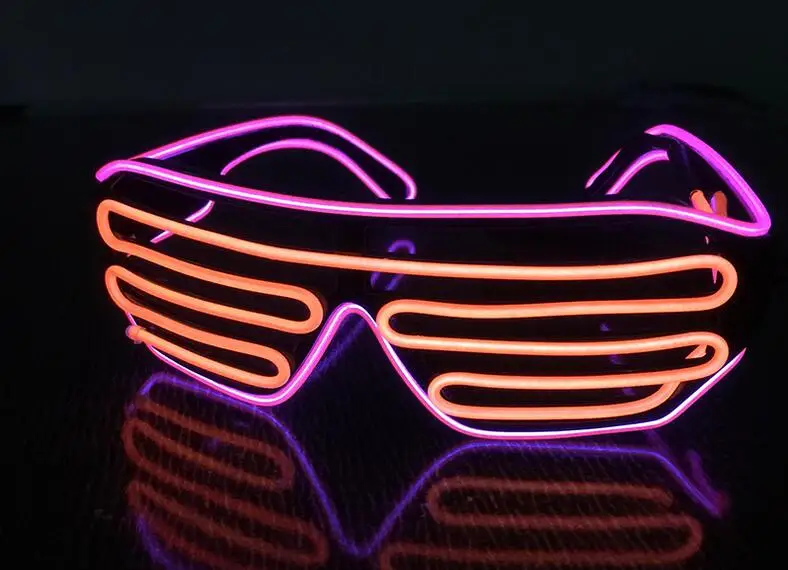 

El Wire LED Double color blinds glowing Glasses led DJ flashing glasses Halloween Christmas Birthday Party Eyewear favors