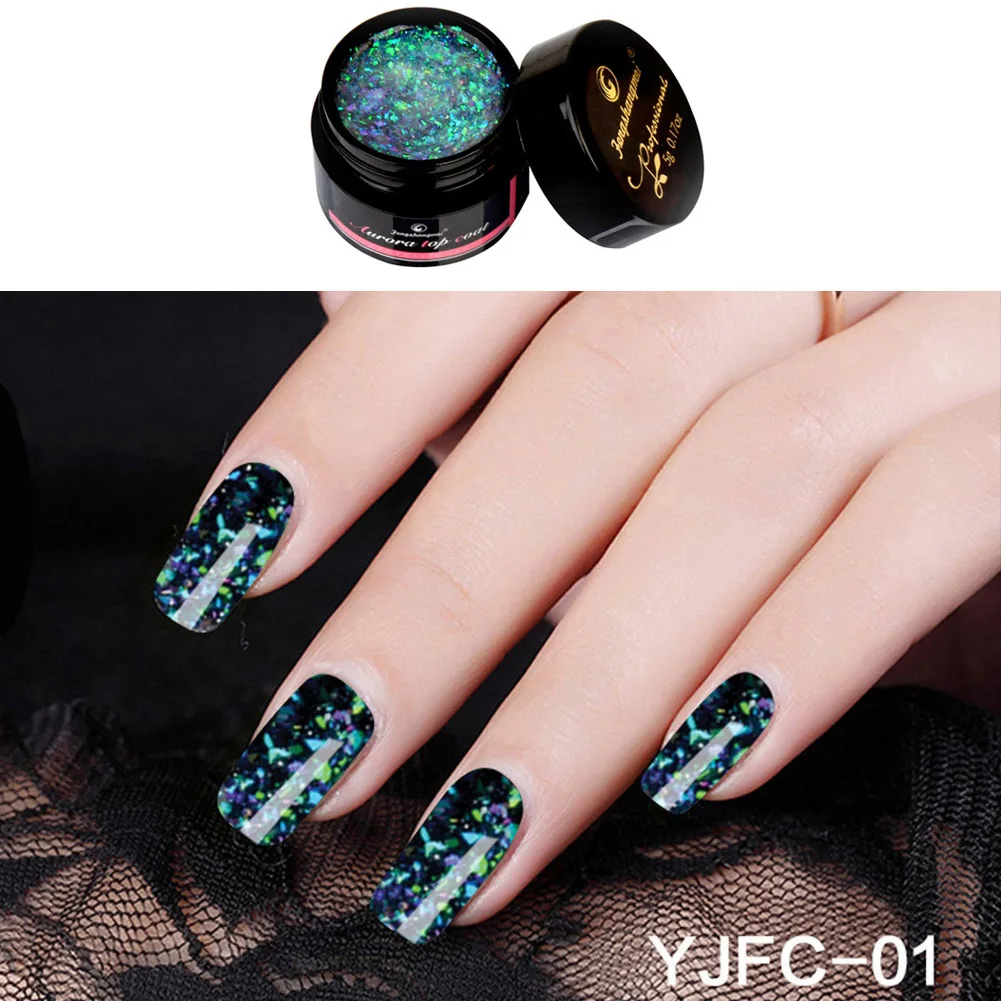 Clear Shining Glitter Sparkling Sequins Nail Art DIY Gel Top Coat