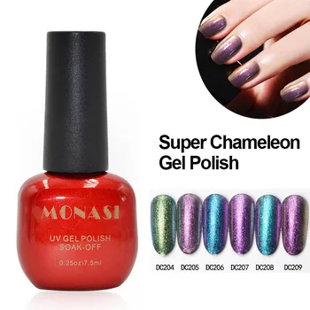 

7.5ml UV Chameleon Gel Nail Soak Off UV Gel Polish Glitter Varnish 12 Colors Long Lasting Shinning Nail Gel