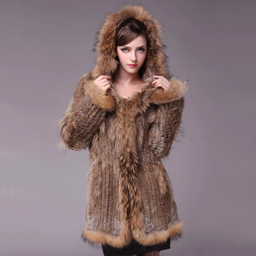 Buy 2016 New Fashion Women Real Rabbit Fur Coat With