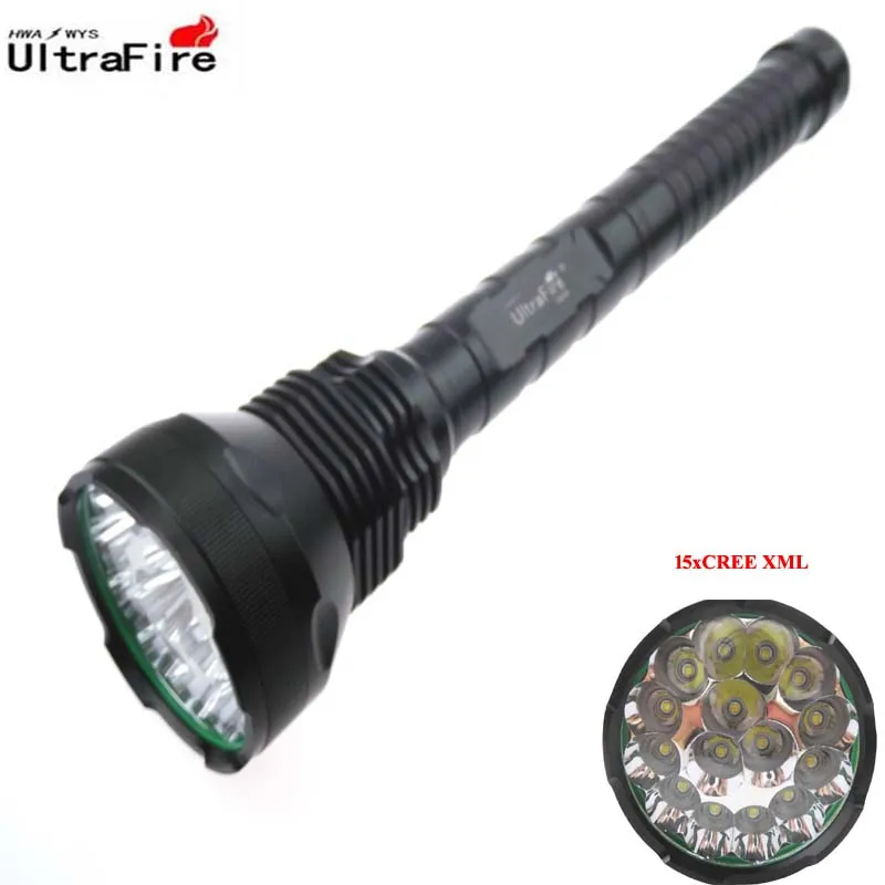 U F 15xCREE XML T6 18000 люмен 5 режимный светодиодный фонарик высокой мощности (4x1865