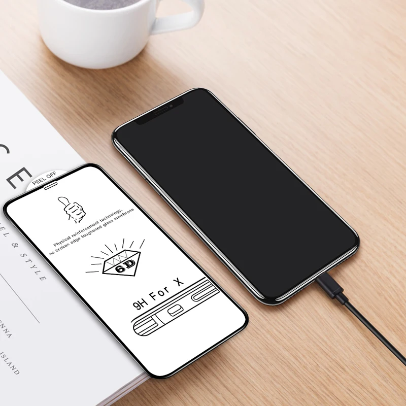 ESVNE 6D защитное стекло на айфон 6 6S 7 8 плюс XR X XS Стекло полное покрытие iPhone Xs Маx