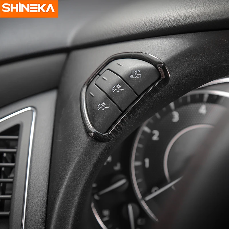 SHINEKA Приборная панель автомобиля левая и правая кнопка включения крышка обшивки кольцо рамка Подходит для Nissan Patrol Y62+ автомобильные аксессуары