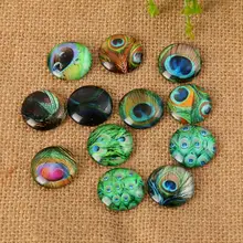 Красивые павлиньи перья diyсамо-адгезия мозаика круглый стеклянный Смешанный Красочный художественный материал Хрустальная бутылка ваза декоративная