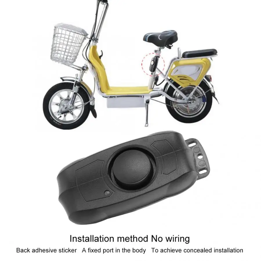 

Bike Cabinet Anti-theft Lock Wireless Remote Control Vibration Cycling Security Alarm used for USB charging