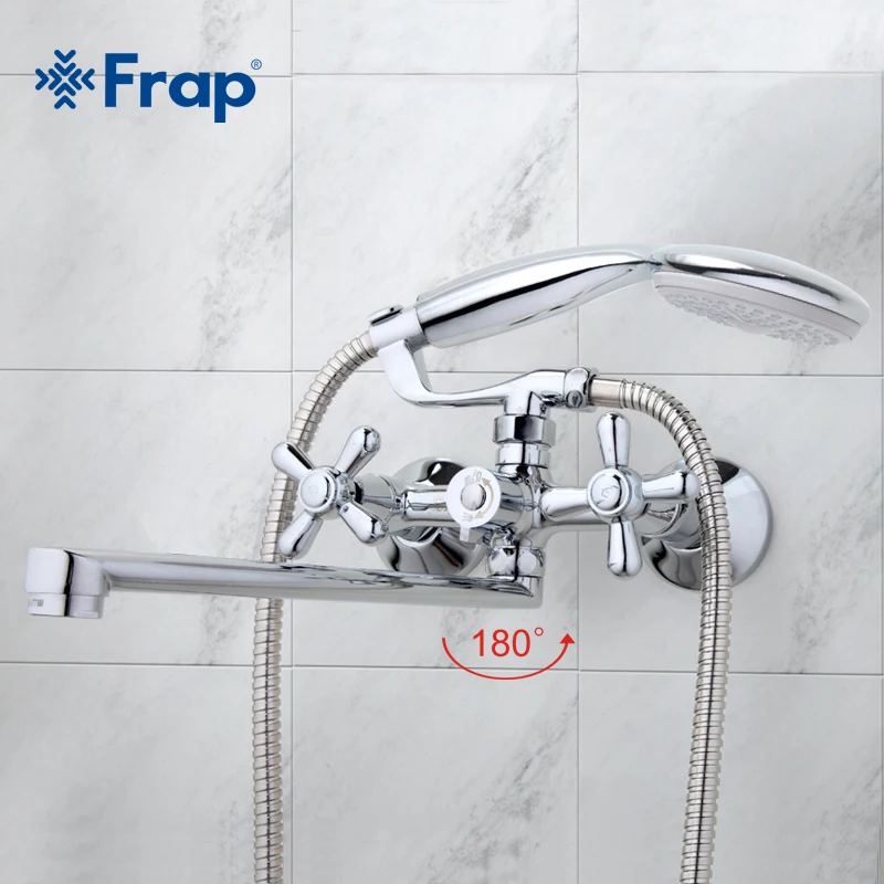 Frap, Новое поступление, комбинированные Смесители для ванной комнаты с занавеской, 30 см, длинная водоотводная трубка, Смеситель для холодной и горячей воды F2225YL