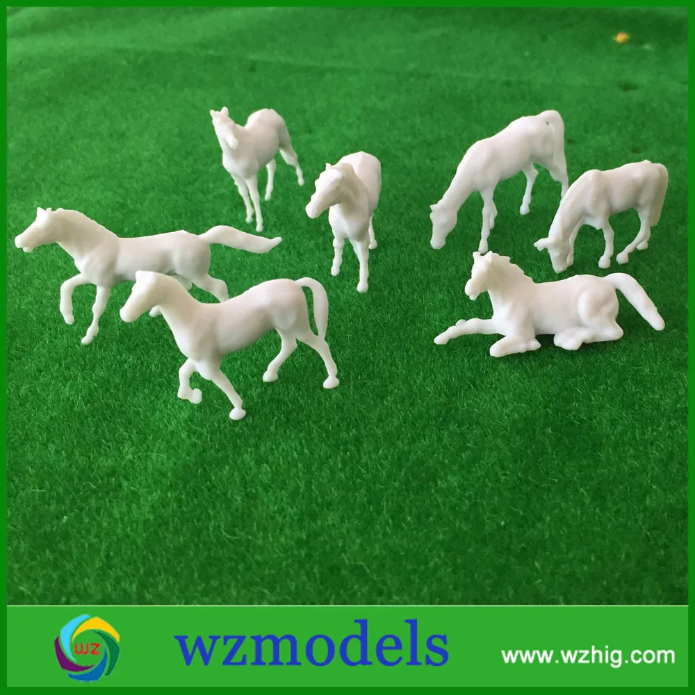 1;87 farm animal models white color model horse miniature plastic scale