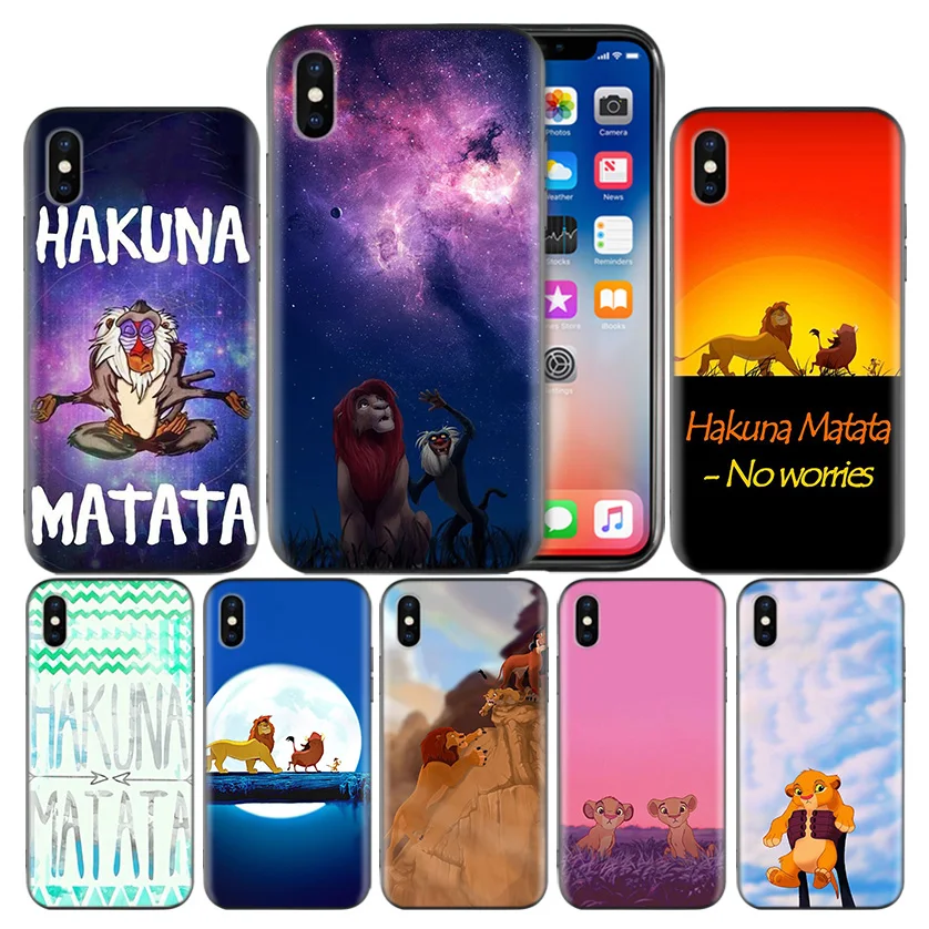 

Hakuna Matata Lion King Frosted Fundas Back Case For Apple iPhone 7 8 6 6S Plus X XS MAX XR 5 5S 5C SE 10 Ten Cover