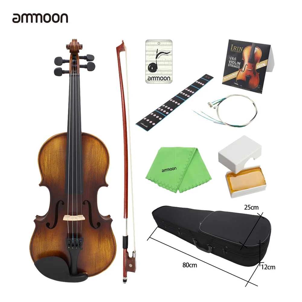 ammoon AV 508 4/4 Violin Full Size Acoustic Violin Kit Matte Finish
