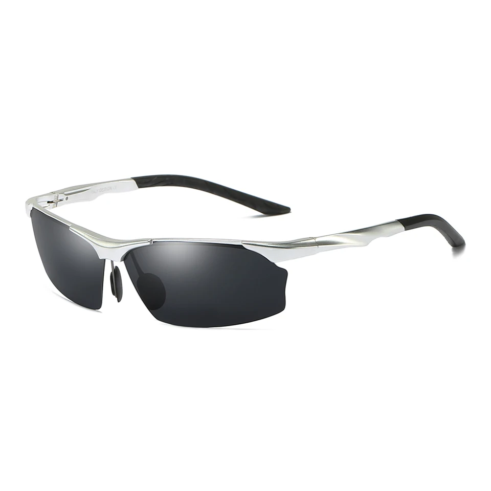 ELITERA брендовые Дизайнерские мужские солнцезащитные очки из алюминия и магния поляризованные зеркальные линзы мужские солнцезащитные очки для мужчин - Цвет линз: silver gray