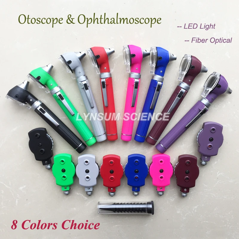 

LED Fiber Optic Otoscope Ophthalmoscope Opthalmoscope Ear Care ENT Diagnostic Examination Set