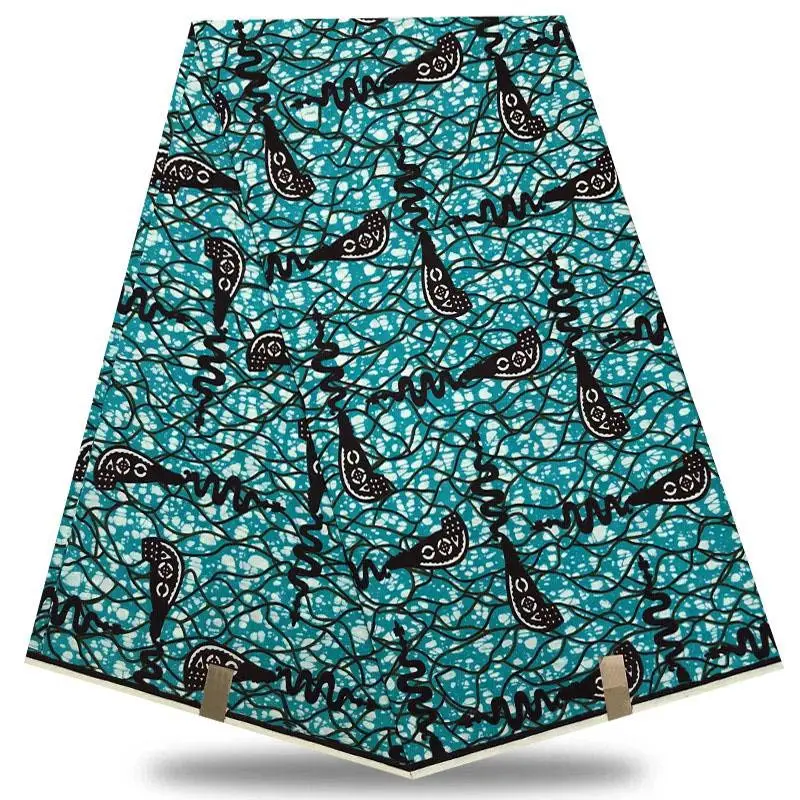 

New Designs Wax Print Fabric African Wax Veritable Wax dutch Green Guaranteed Real Dutch Wax For Nigerian Party Dress JR007