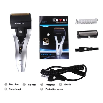 

Kemei Electric Shaver Reciprocating Electric Shaver Double Edge for Men Razor Groomer Wet and Dry Use KM-1720