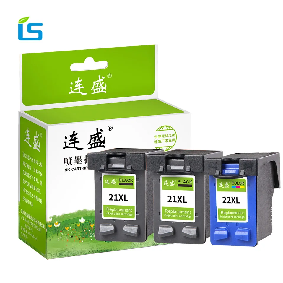 3Pcs/set 21 and 22 Refilled Ink Cartridge 21XL 22 XL cartridge for HP
