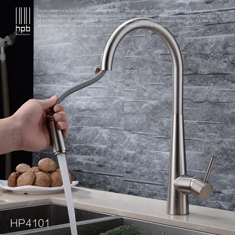 The whole copper hot and cold drawn kitchen faucet wash basin sink drawing faucet universal rotation