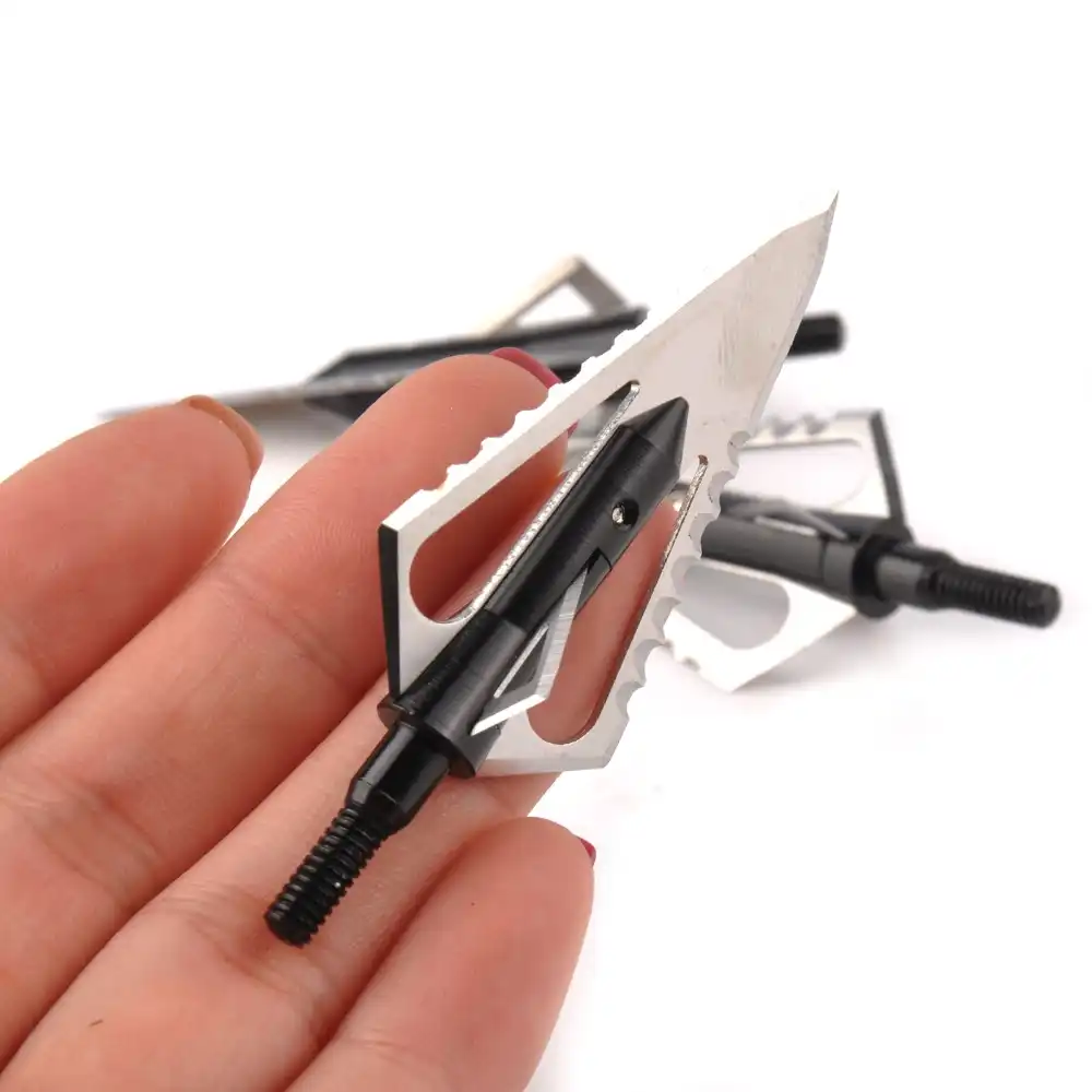 رأس سهم ثابت 4 شفرات 100 رأس سهام حاد قوس وسهم للرماية والصيد Arrow Head Broadhead Arrowarrow Broadhead Aliexpress