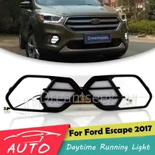 DRL для Ford Escape Kuga светодиодный автомобильный дневной ходовой светильник, реле, водонепроницаемый, для вождения, противотуманная лампа, Дневной светильник