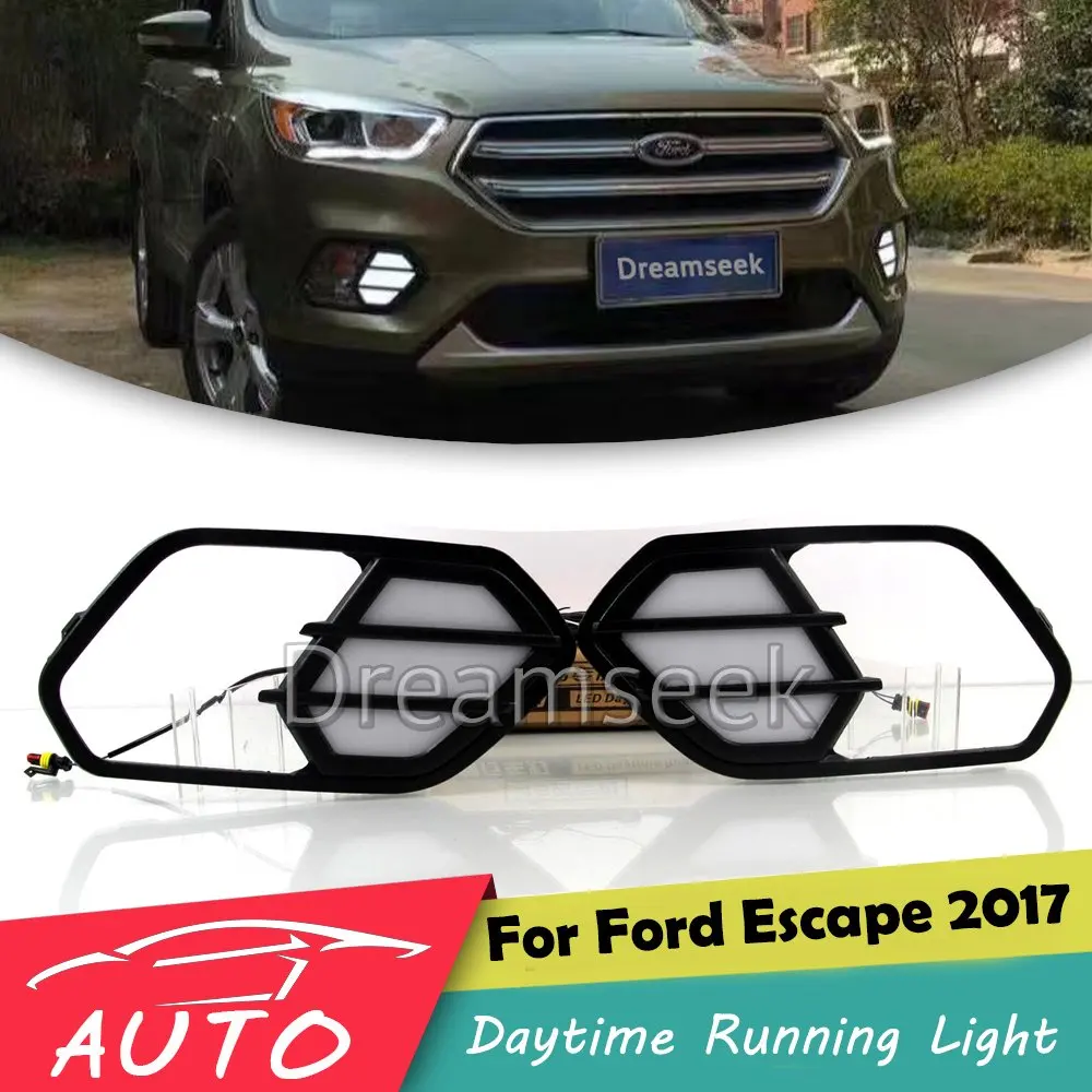 DRL для Ford Escape Kuga 2017 2018 2019 светодиодный Автомобильные фары дневного света