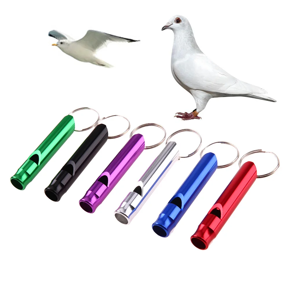 

6 cm Aluminum pigeon Training Whistle Flute Portable Keychain Adjustable Whistle Alarm