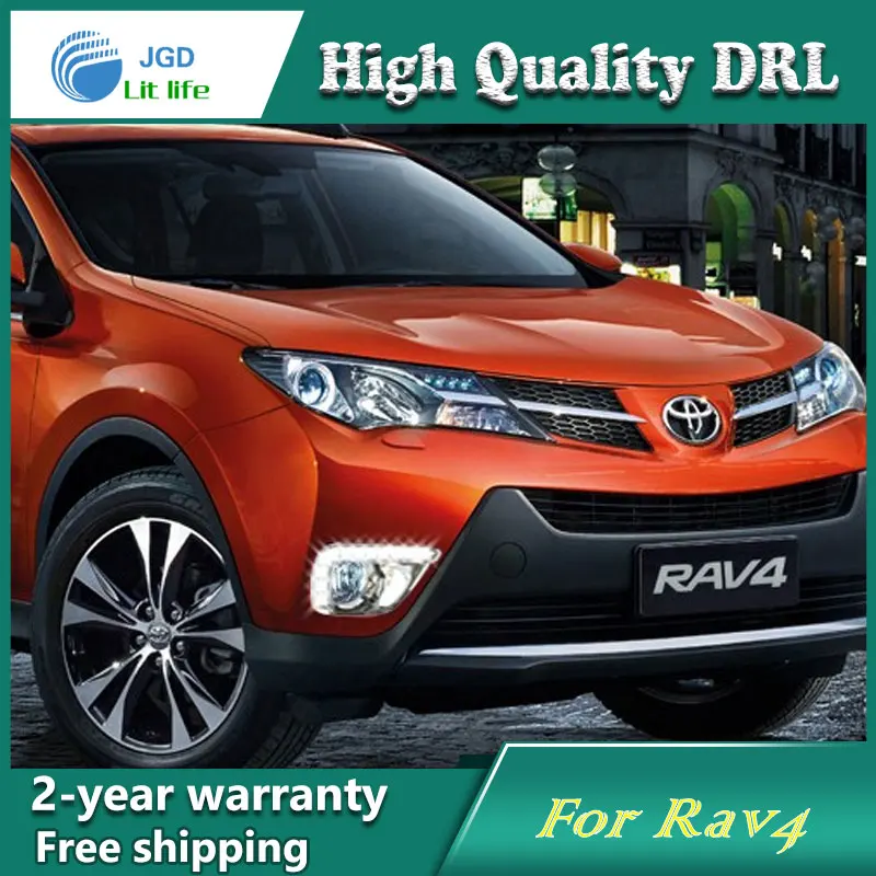 Бесплатная доставка ! 12В 6000K СИД DRL дневного света чехол для Toyota RAV4 2013 года противотуманная фара стайлинга автомобилей Бесплатная доставка ! 12В 6000K СИД DRL дневного света чехол для Toyota RAV4 2013 года противотуманная фара стайлинга автомобилей