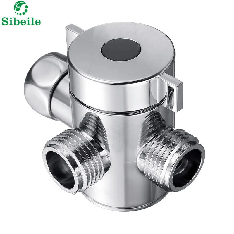 SBLE G1/2" Three Head Function Switch Adapter Control Valve 3 Way Diverter Toilet Bidet Shattaf Valve Tee Connector Shower Head