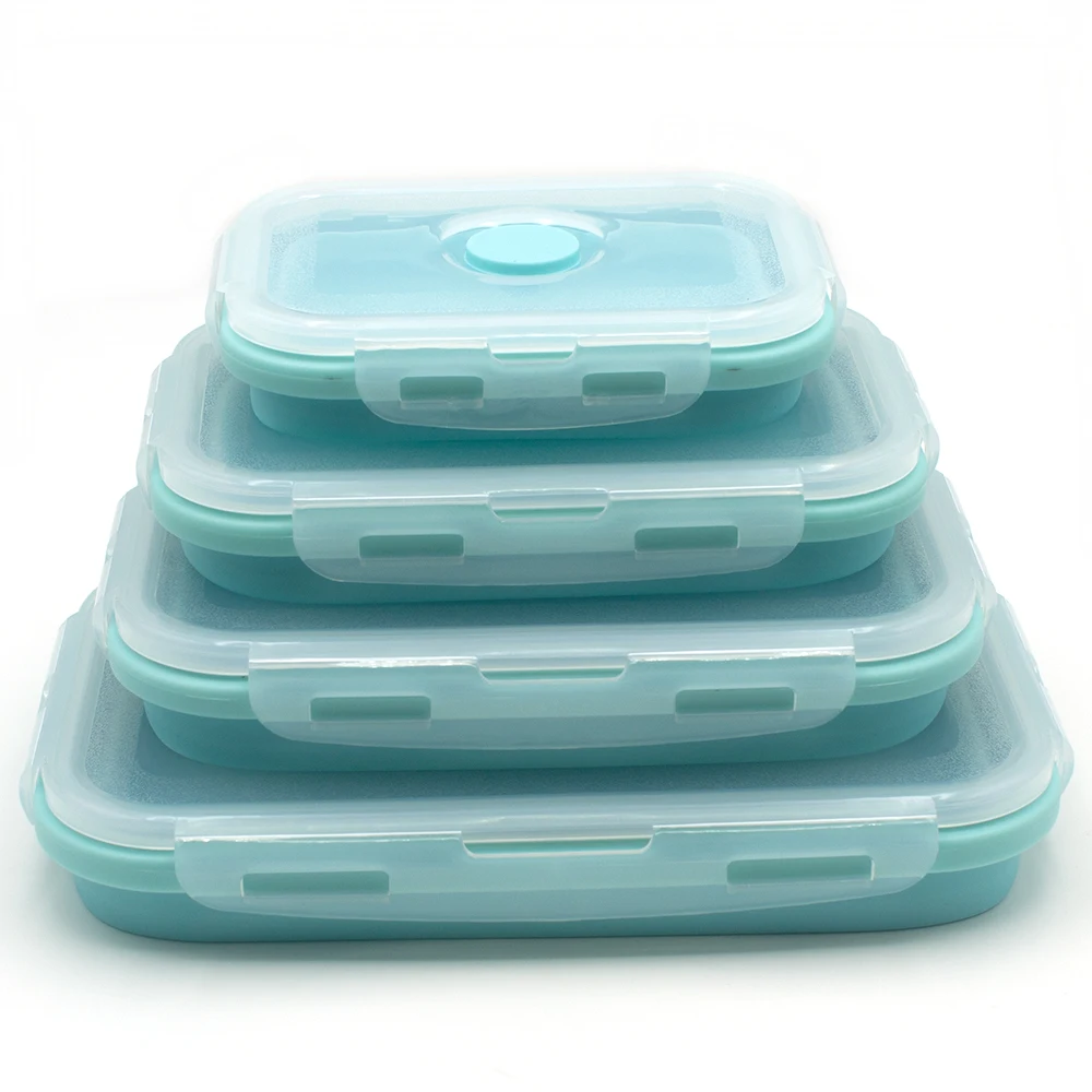 

Silicone Collapsible Lunch Box Fruits Fresh Keeping Box Food Seal Containers Portable Lunchbox Fridge Storage Container