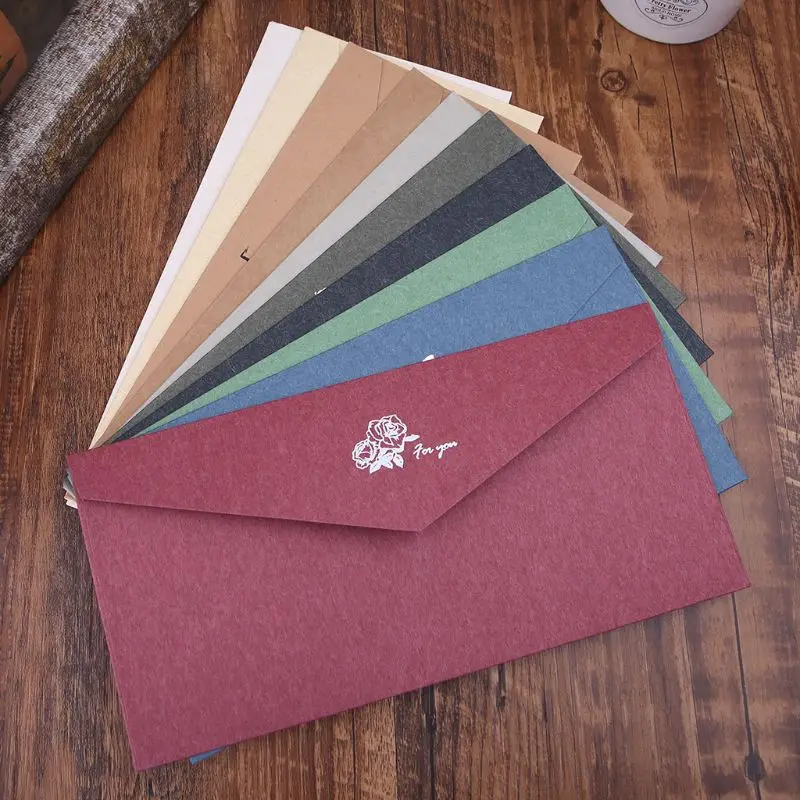 

10pcs Retro Vintage Pattern Craft Paper Envelopes For Letter Greeting Cards Wedding Party Invitations