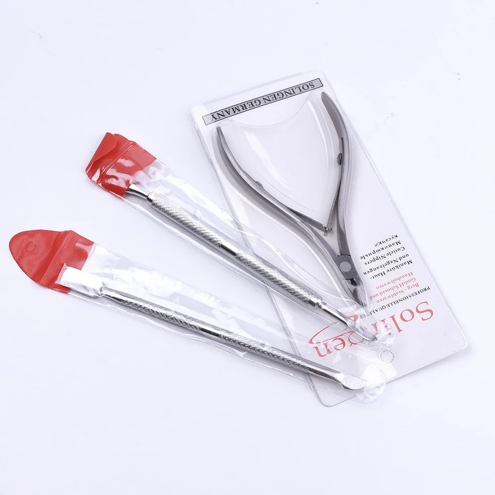 

3pcs/set Stainless Steel Cuticle Pusher Spoon Remover Cutter Nipper Clipper Nail Scissors Tools For Manicure Callus Shaver