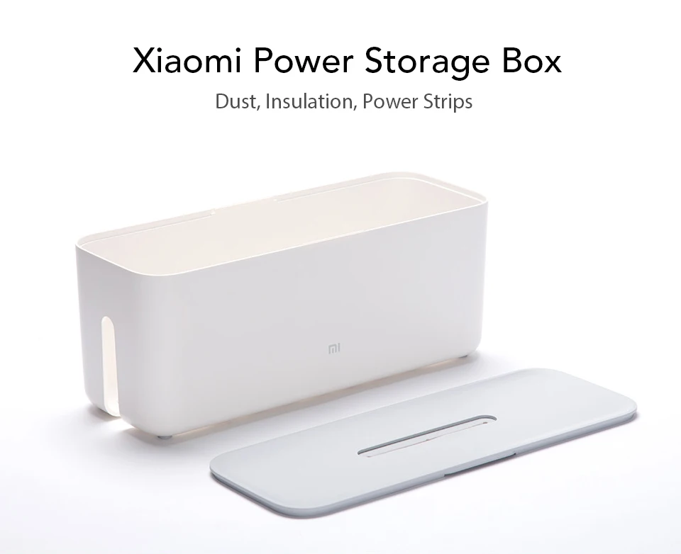 Xiaomi Power Cable Collector Cable Storage Box Cord Organizer ABS Storage Box Detachable Cover Simple and Stylish Design White (1)