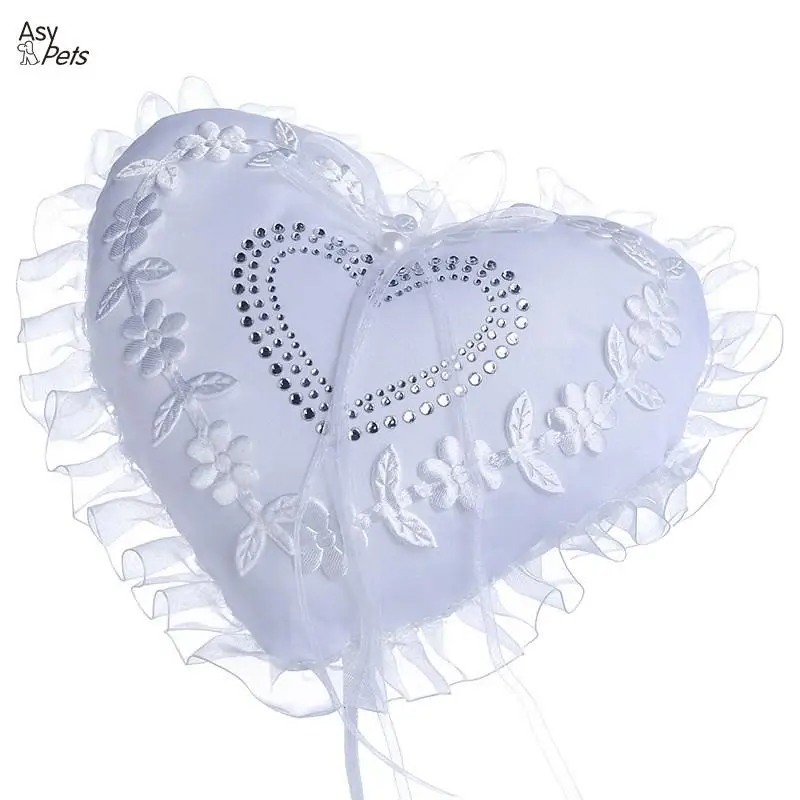 AsyPets 18*18cm Romantic Heart shaped Lace Wedding Ring
