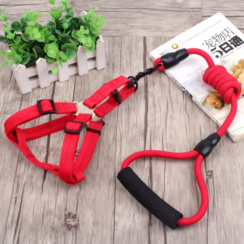 

2019 Hot Sales Nylon Dog Collar + 120cm Leash / Dog Harness + 120cm Leash Dog Supplies Sets 6 Colors S-XL Pet Products PD227