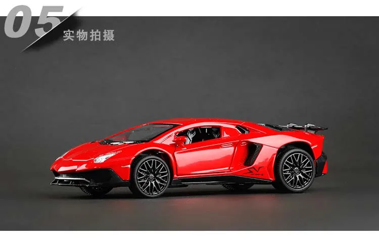 1:32 весы Aventador LP750 литья под давлением, брелок для автомобильных ключей, модели автомобилей со звуком светильник вытяните назад автомобиль игрушки Миниатюрная модель автомобиля детские игрушки