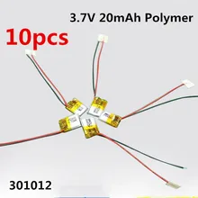 10 шт 3,7 V 20mAh литий-полимерная литий-ионная аккумуляторная батарея lipo батарея 301012 для Mp3 Mp4 bluetooth headephone smart band