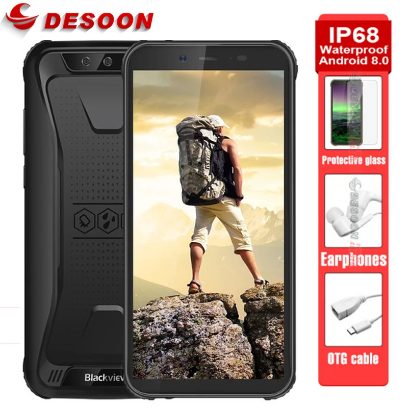 

Blackview BV5500 IP68 Waterproof Android 8.1 MTK6580P Mobile Phone 5.5" 18:9 Screen 2GB+16GB 4400mAh Dual SIM 3G Smartphone