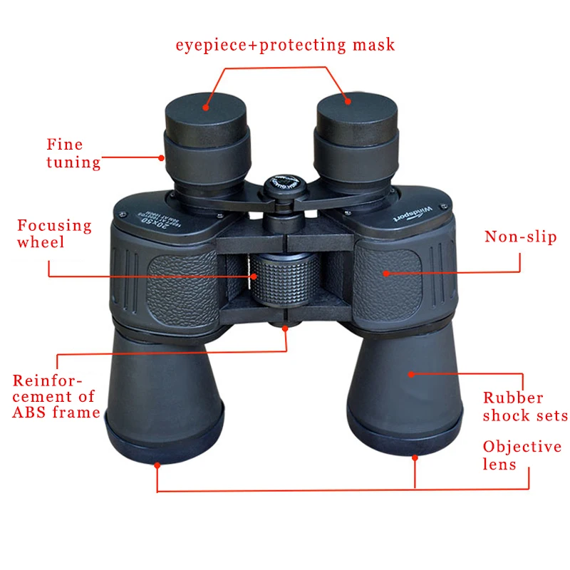 10X50 مناظير قوية لمشاهدة الطيور النجوم الصيد تلسكوب الاتفاق مناظير عالية الوضوح في الهواء الطلق تسلق