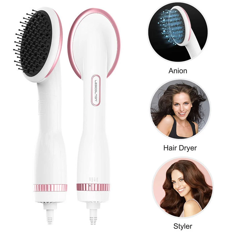 

Electric Hair Dryer And Styler Brush Fast Straightener Hair Anion Detangling Dryer Smooth Brush Hair Straightener Comb