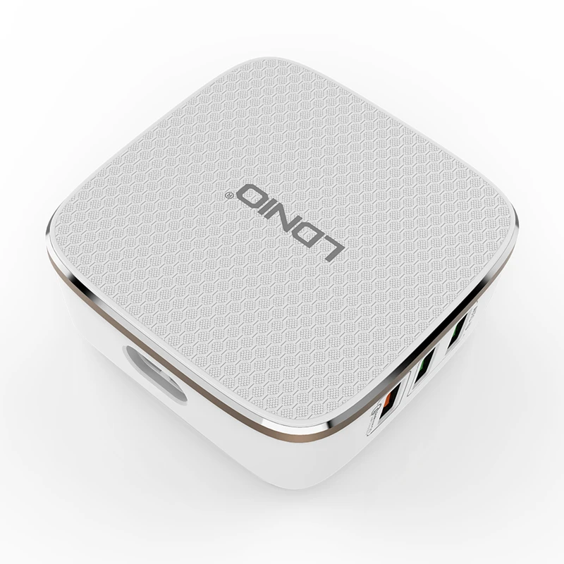 LDNIO белый с золотым ободом Surporrt QC2.0 Быстрая зарядка US/UK/EU вилка мобильного