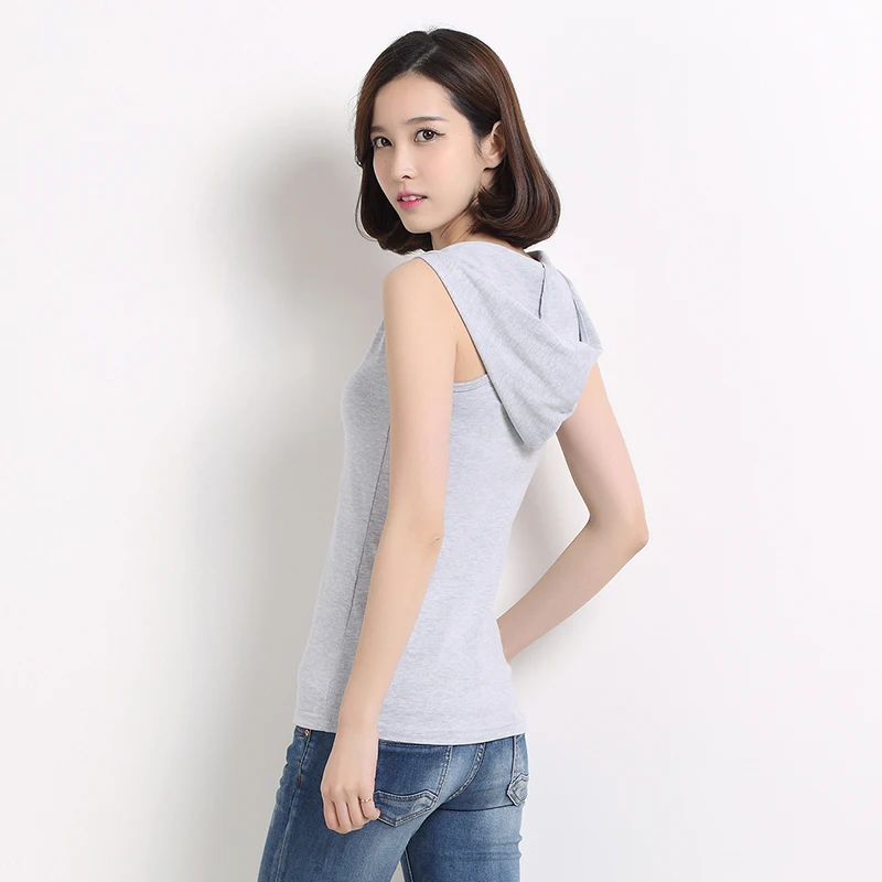 sleeveless t shirt with cap