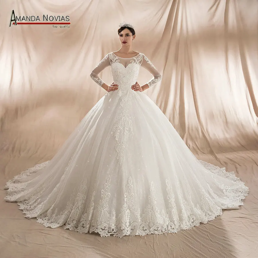 Robe de mariee Модное пышное свадебное платье бальное платье с длинным шлейфом Свадебное платье