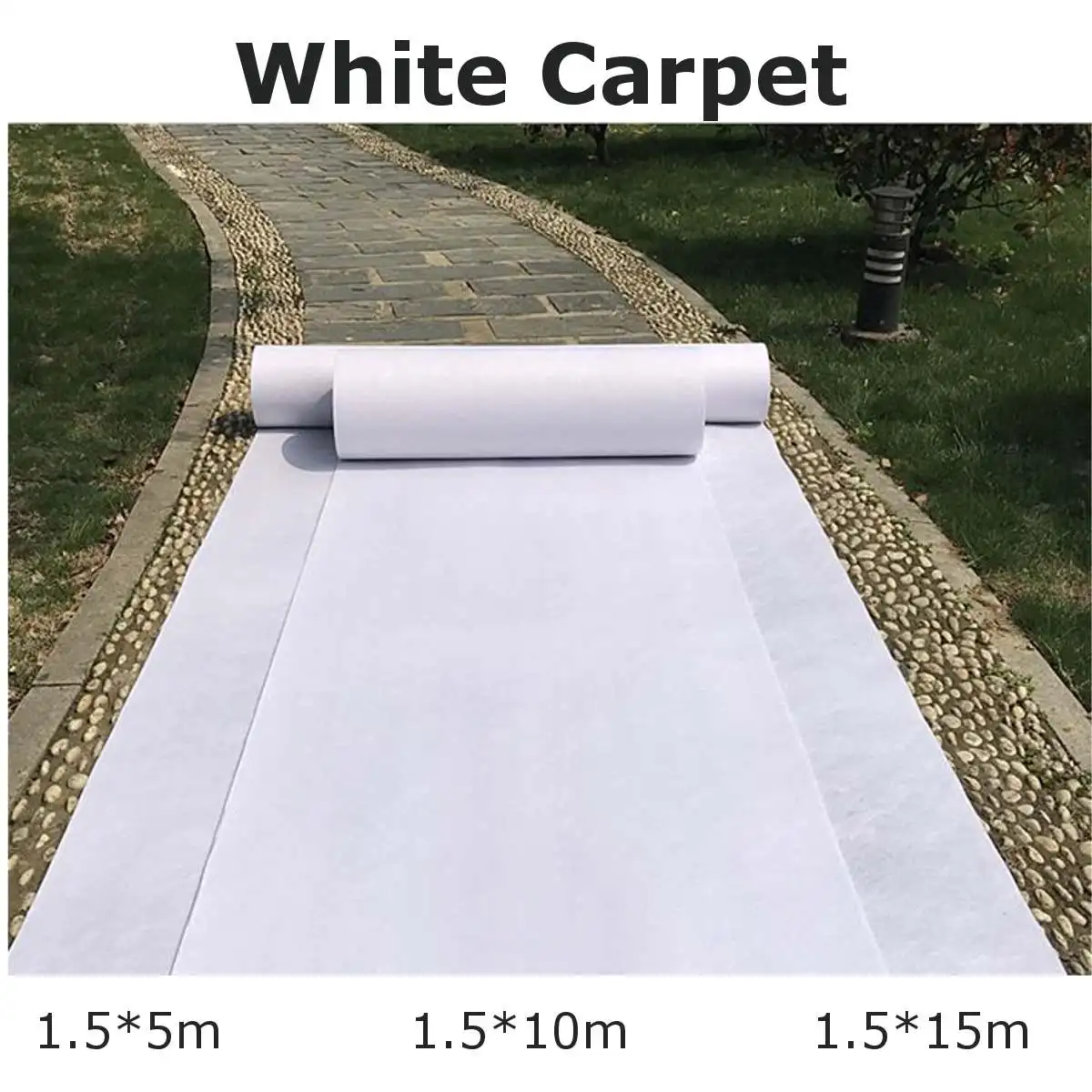 

1.5x15/10/5m New Wedding Carpet White Carpet Aisle Runners Party Stage Banquet Celebration Film Festival Event Outddor Decor Mat