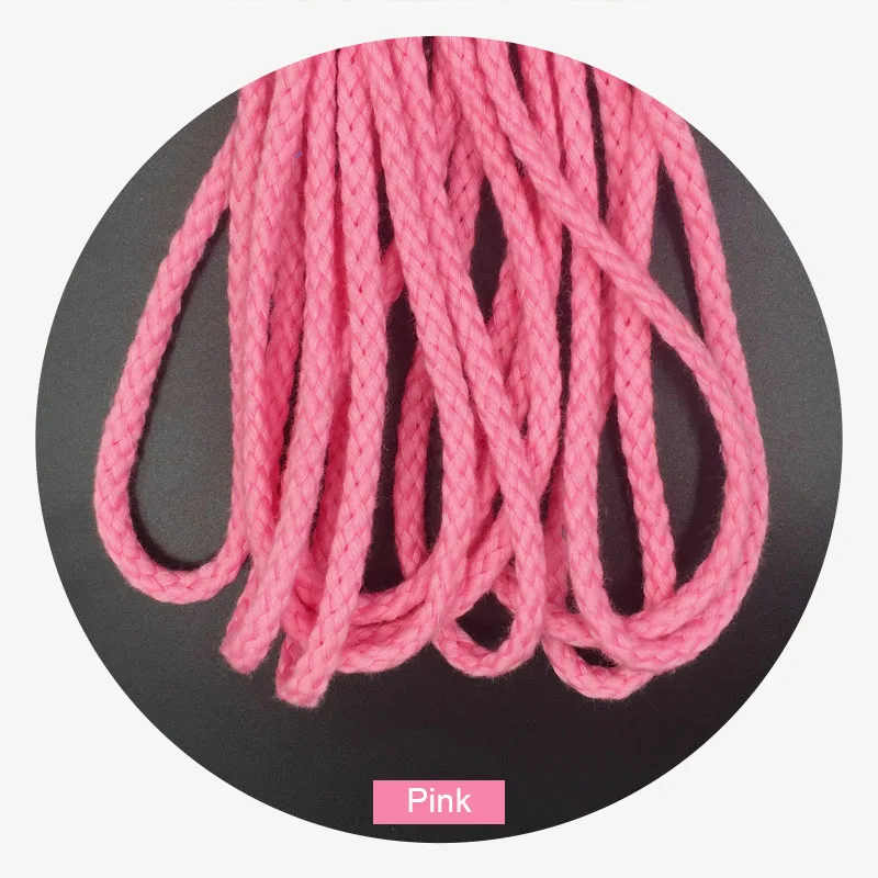 ZYFMPTEX самая дешевая 5 метровая длина 5 мм цветная хлопчатобумажная веревка 14 цветных декоративных шнуров для рукоделия дома - Цвет: pink