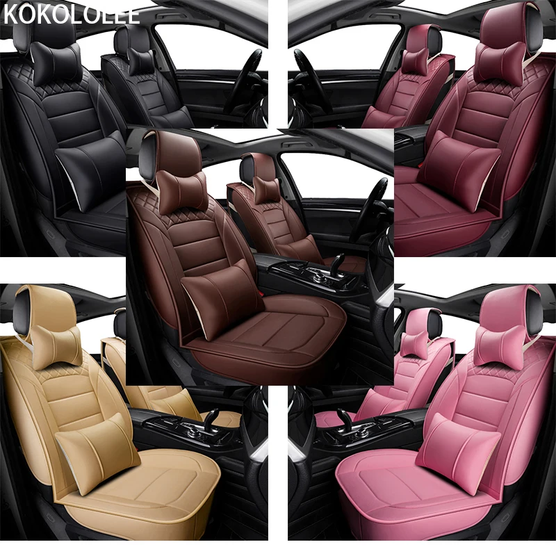 [kokololee] pu Leather Car seat cover For lada bmw e36 suzuki grand vitara kia rio 3 solaris skoda rapid yeti rx 570 car-styling