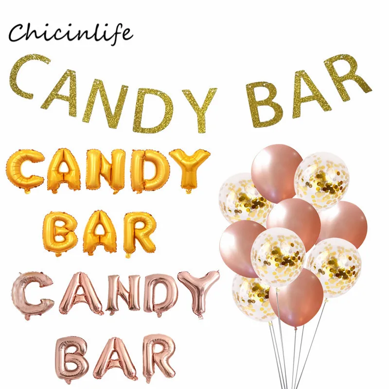 

Chicinlife Candy bar Balloon Banner Baby Shower Decoration Birthday Wedding candy bar Party Decoration Garland