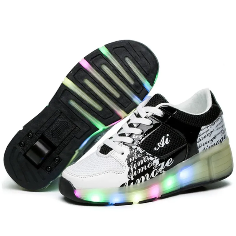 

Children Glowing Sneakers Kids Roller Skate Shoes with Wheels Led Light up Glowing Shoes for Boy Girls zapatillas hombre