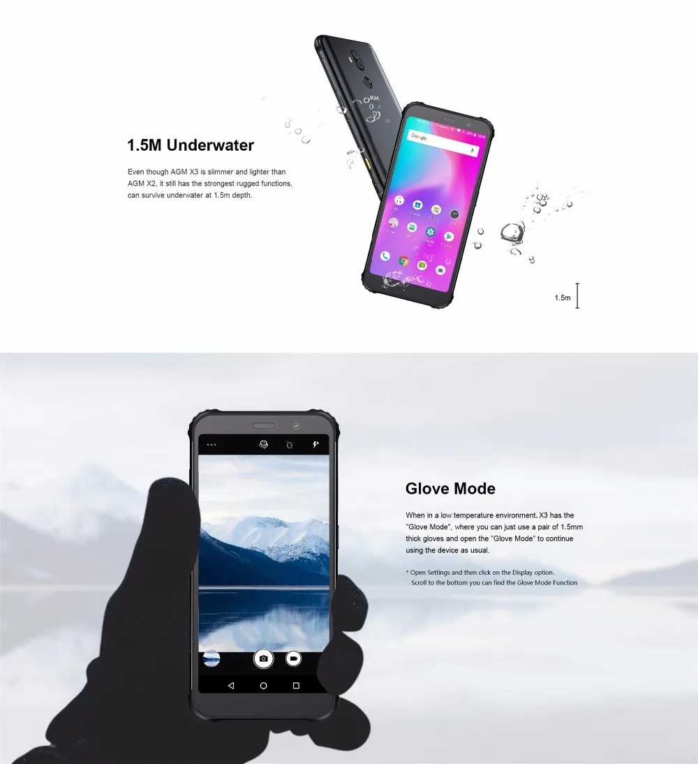 Смартфон AGM X3, 8 ГБ, 128 ГБ, Android 8,1, Snapdragon 845, 5,99 дюймов, 12 Мп+ 24 МП, фронтальная камера 20 МП, отпечаток пальца, телефон nfc