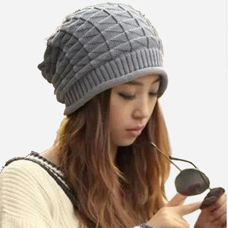 

2Pcs Holiday Sale Autumn Knitting Wool Hat For Women Cap Lady Knitted Hats Beanie Cap 2017 New Winter Beanies Solid Color Hat