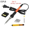 ESPLB Orange Electrical Soldering Iron US/EU Plug 110V/220V 60W Adjustable Temperature Welding Tool Soldering Gun Station ► Photo 2/6