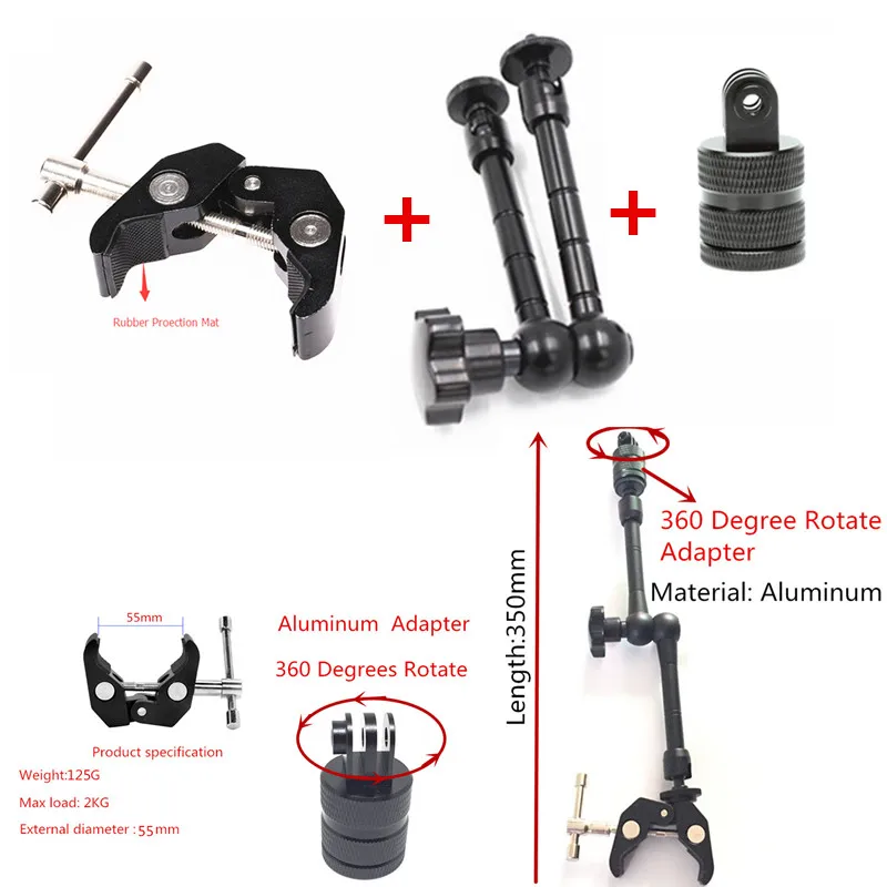 HD Cam/éra Ecloud Shop Support Fixation Guidon V/élo Moto Pour GoPro Hero 1 2 3 3