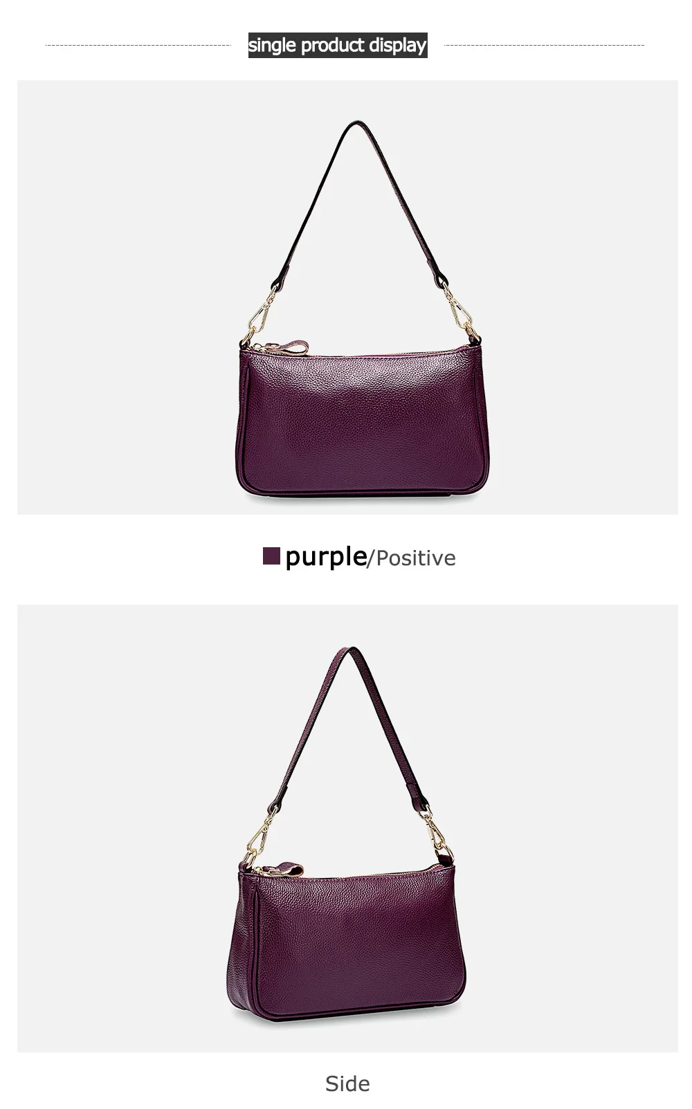 Zency элегантная фиолетовая женская сумка через плечо из натуральной кожи, черная сумка-хобо, модная женская сумка-мессенджер через плечо, маленькая сумочка