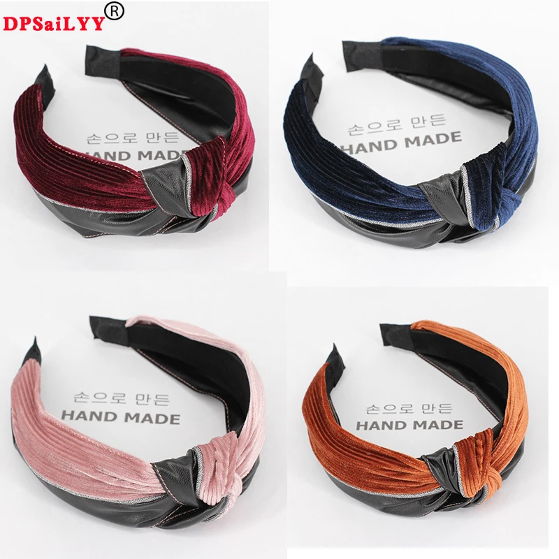 

DPSaiLYY 1 PC Winter Solid Velvet Top Knot Turban Elastic Hairbands No Slip Stay on Knotted Headbands Women Hair Accessories